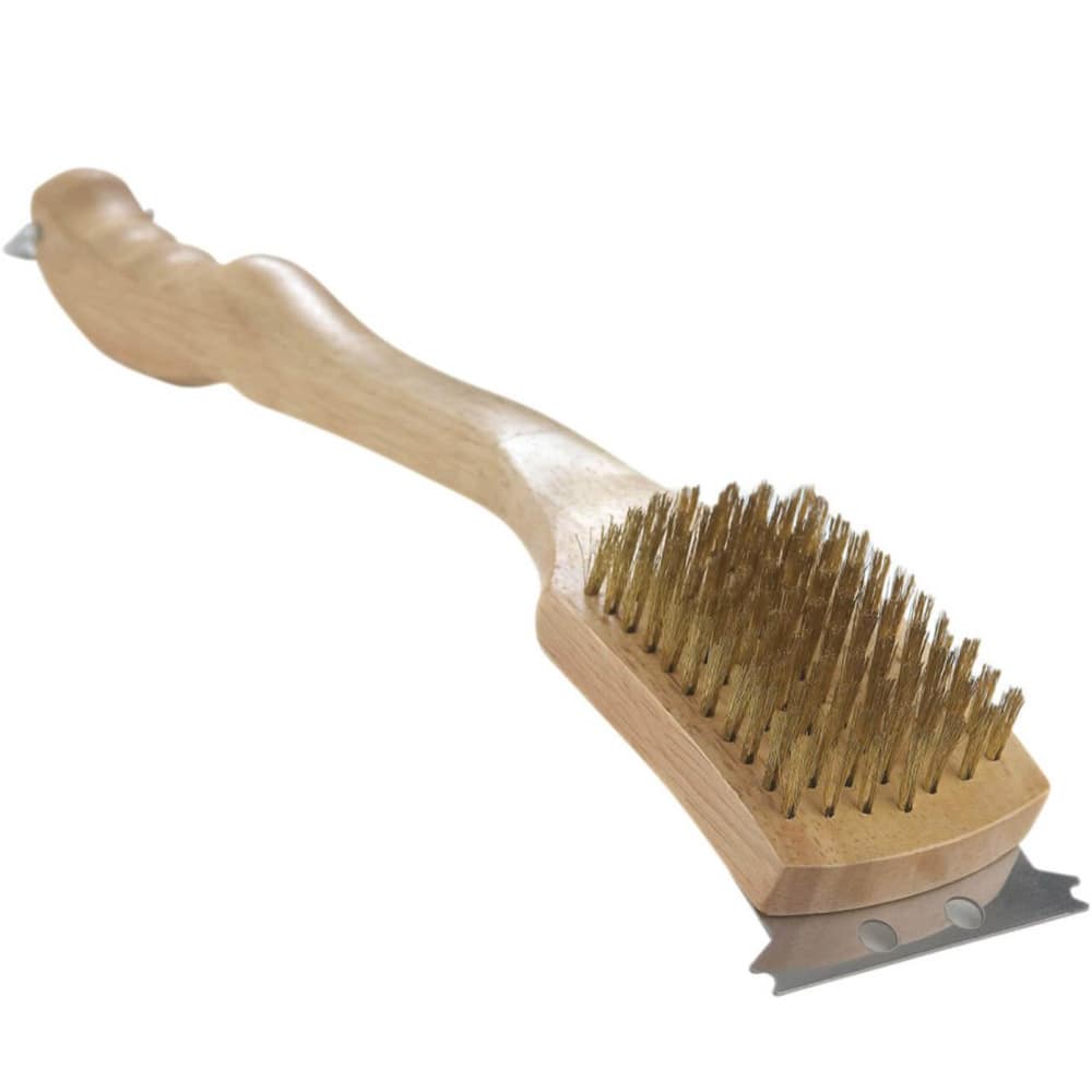 Spazola per griglia in ghisa con setole in ottone