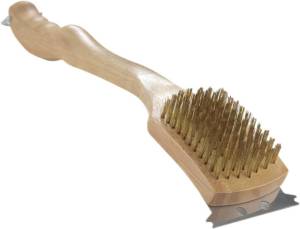 Spazola per griglia in ghisa con setole in ottone