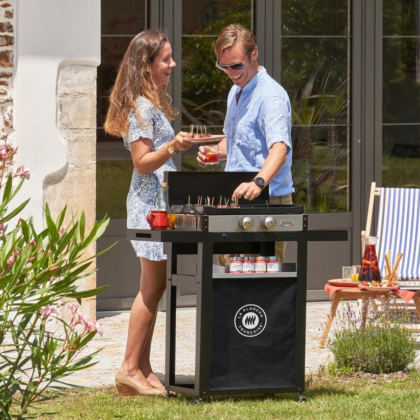 Piastra Liscia A Gas La Plancha Francaise 250 Duo Edition, Carrello E Coperchio Inclusi