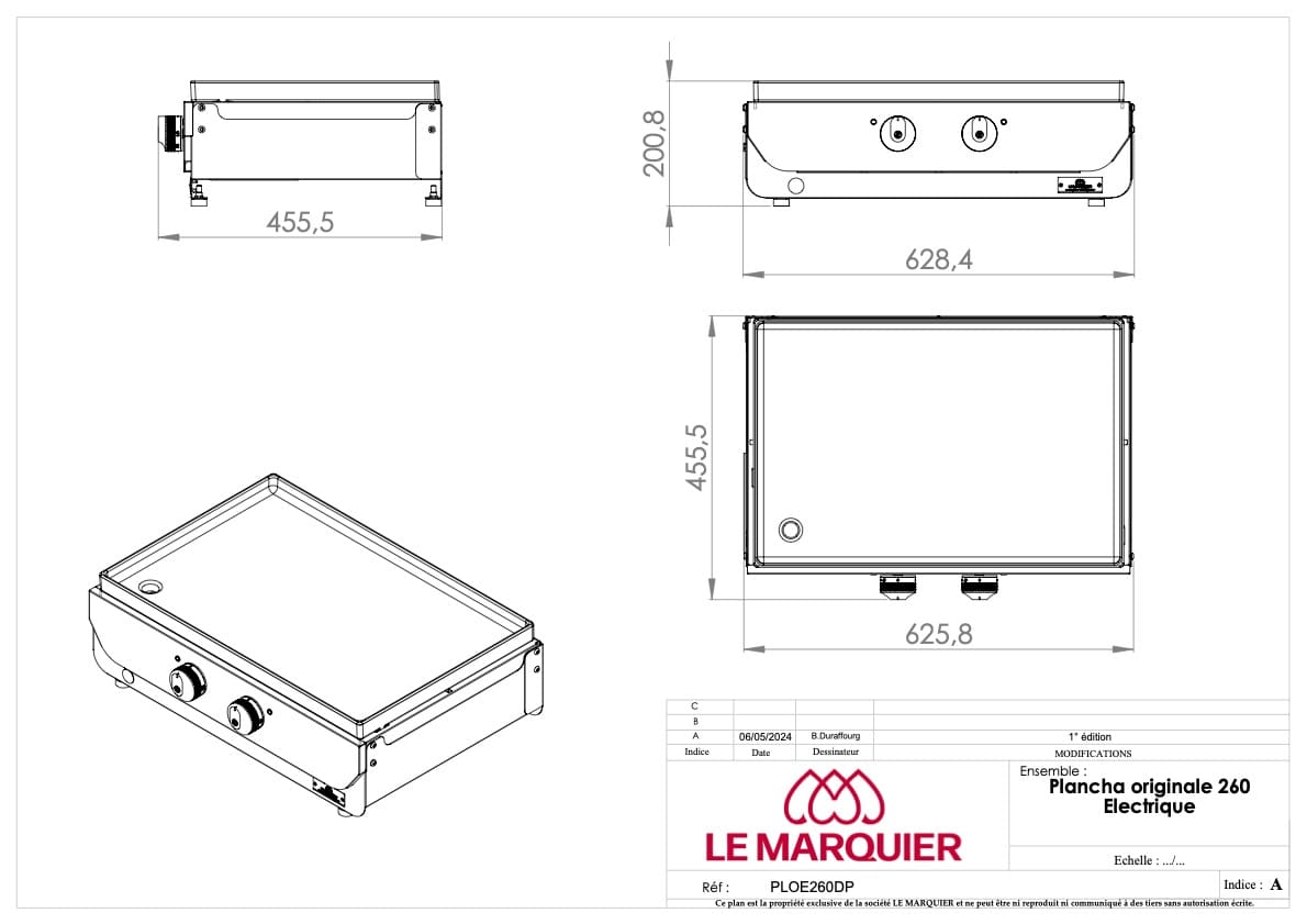 Piastra Originale Elettrica 260 Duo Carrello E Coperchio Inclusi