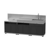Le Marquier Cucina 3 Elementi Piano Inox con Credenze Duo