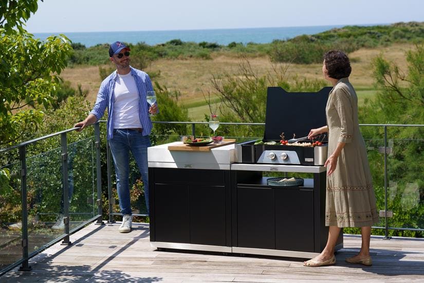 Le Marquier Cucina Isola 4 Elementi Top Inox Duo