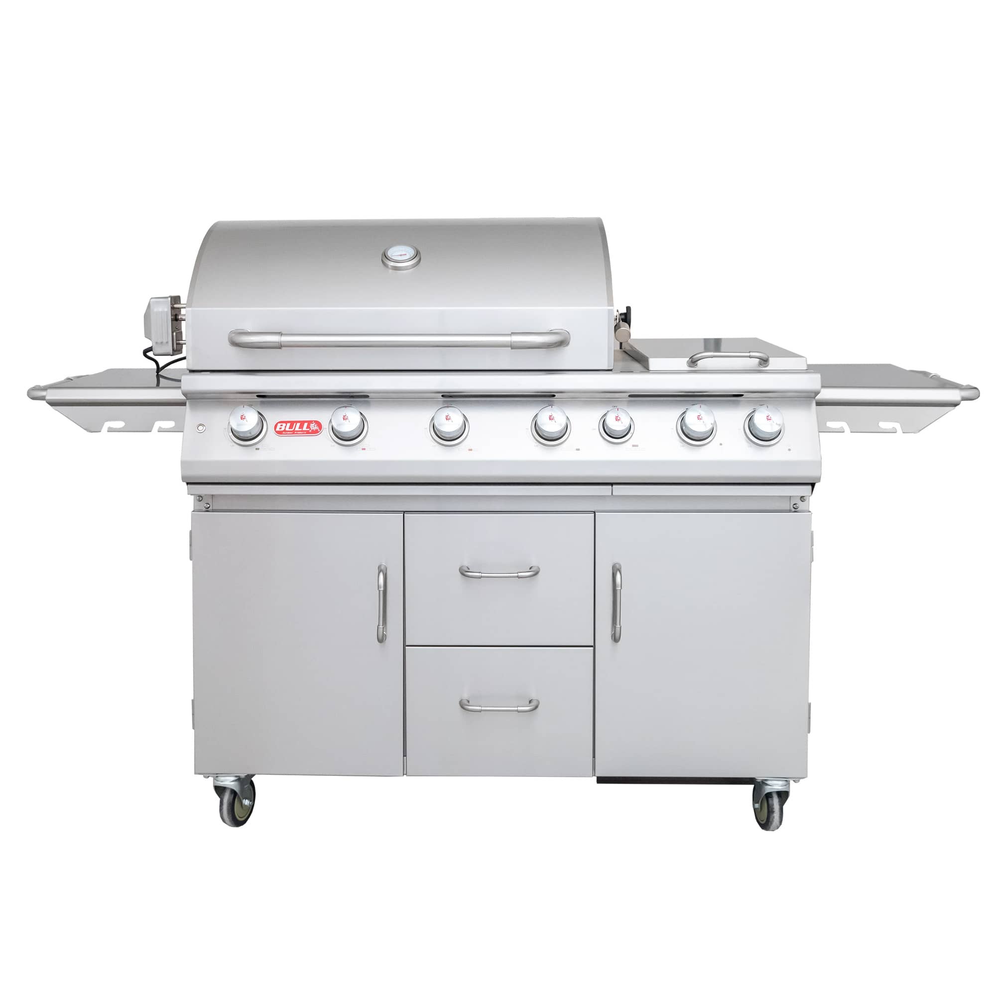 7 BURNER con carrello, luci, girarrosto e back burner