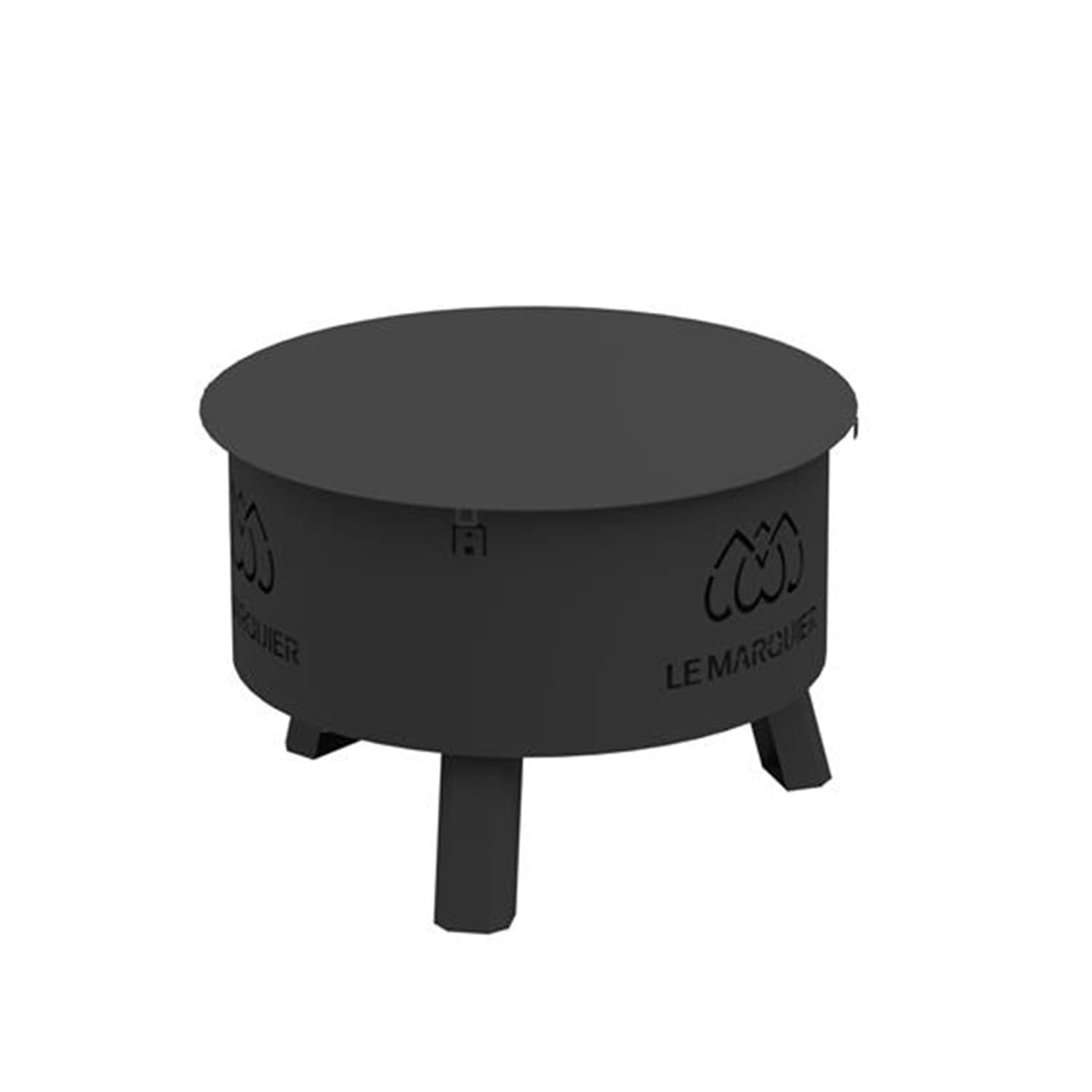 Braciere original nero con coperchio 60cm carbone e legna