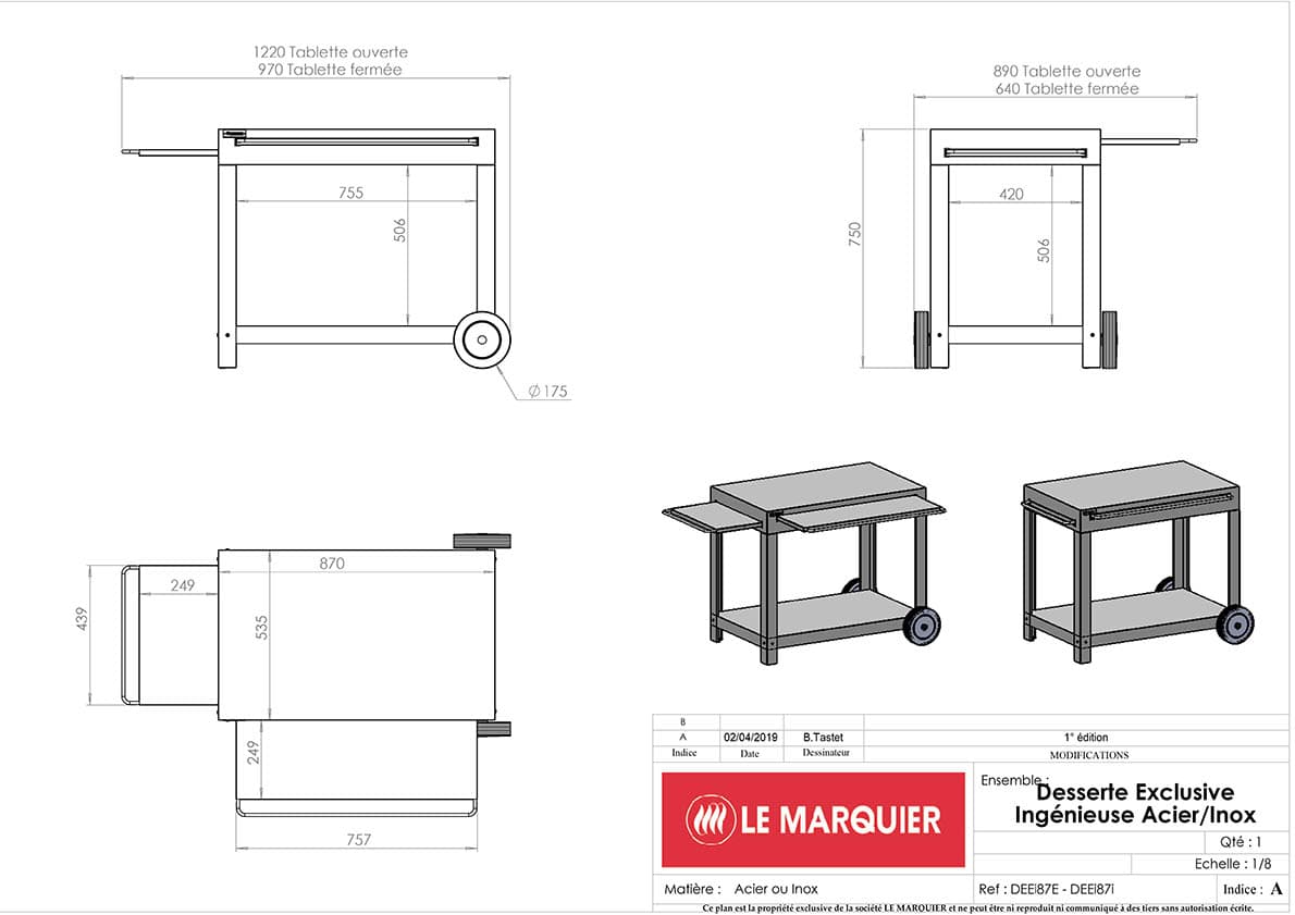 Carrello exclusive ingenieuse nero con ripiani estraibili Carrello exclusive ingenieuse nero con ripiani estraibili