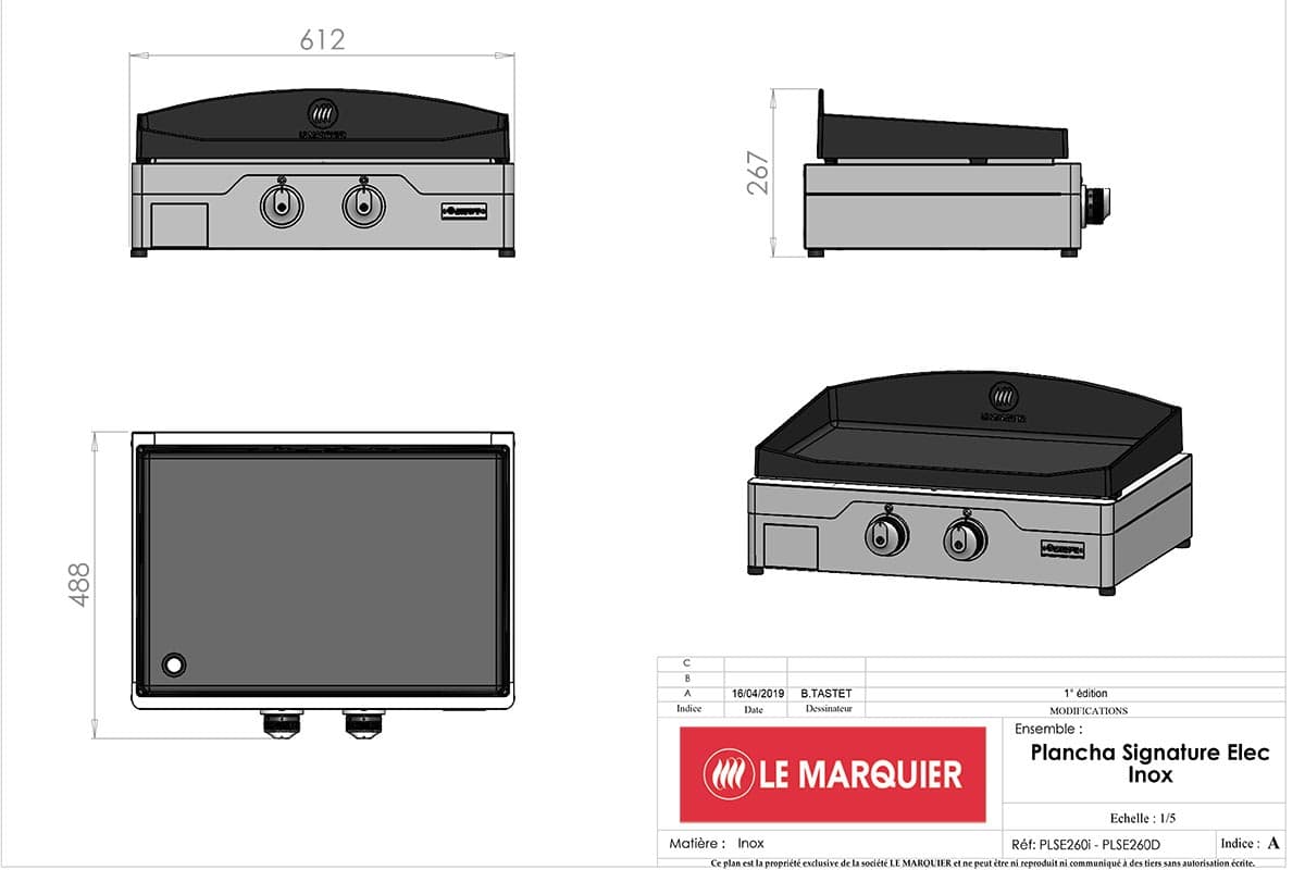Piastra allure inox 260 elettrica 3,4kw Piastra allure inox 260 elettrica 3,4kw