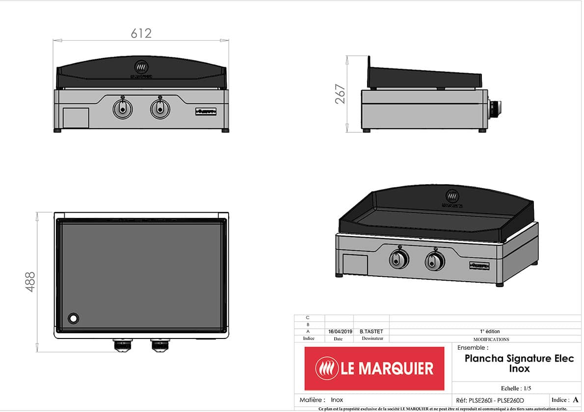 Piastra allure nera 260 elettrica 3,4kw Piastra allure nera 260 elettrica 3,4kw