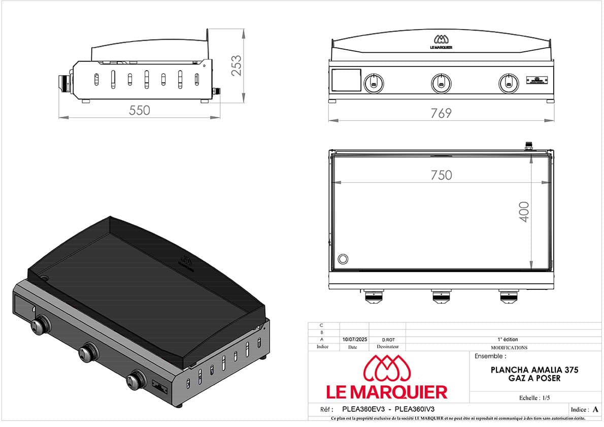Piastra liscia AMALIA PRO Gas 375 Nera Piastra liscia AMALIA PRO Gas 375 Nera