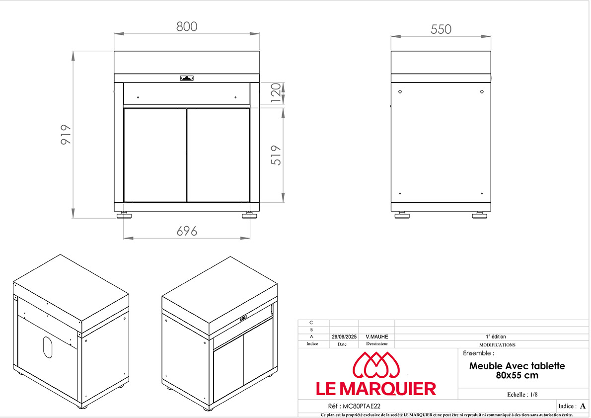 Mobile con ripiano 80 x 55 cm sabbia Mobile con ripiano 80 x 55 cm sabbia