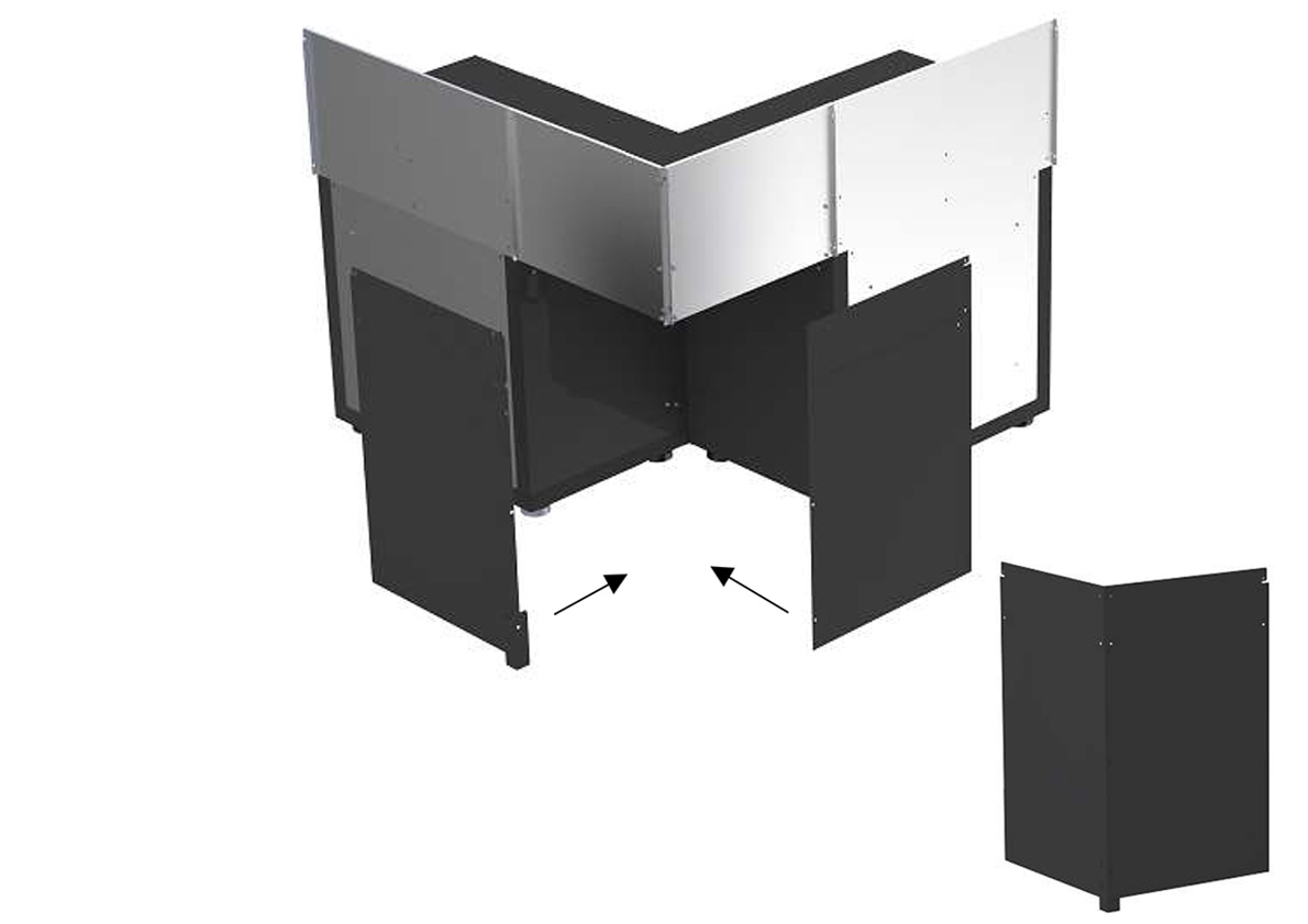 Le marquier pannello di chiusura posteriore per modulo ad angolo Le marquier pannello di chiusura posteriore per modulo ad angolo