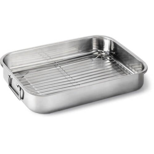 Teglia inox griglia reversibile 40x32x7,5 cm