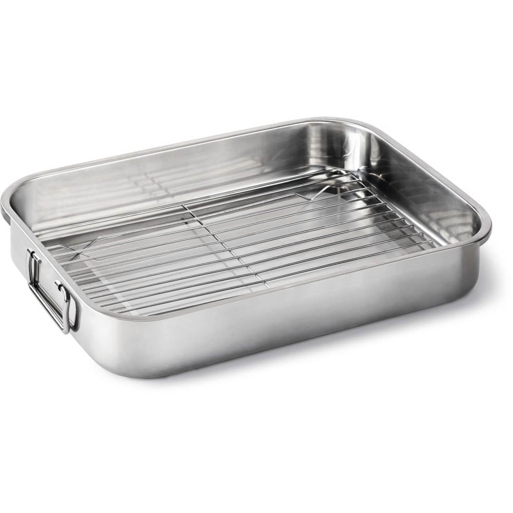 Teglia inox griglia reversibile 40x32x7,5 cm